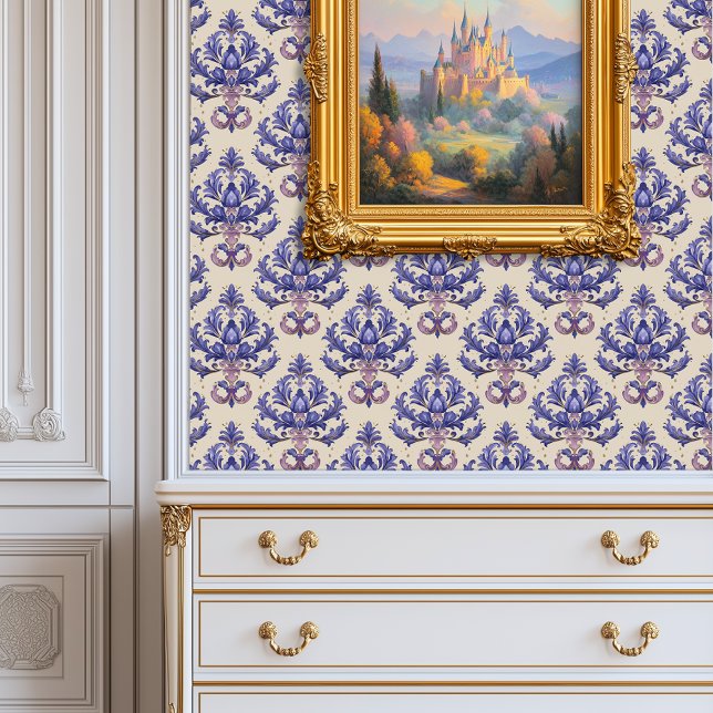 Papel Pintado Purple Amethyst Damask Princescore (Purple Amethyst Damask Princesscore Wallpaper)