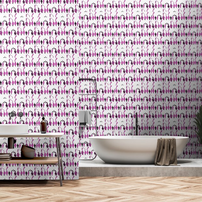 Papel Pintado Purple Cat Butts Pattern (Baño)