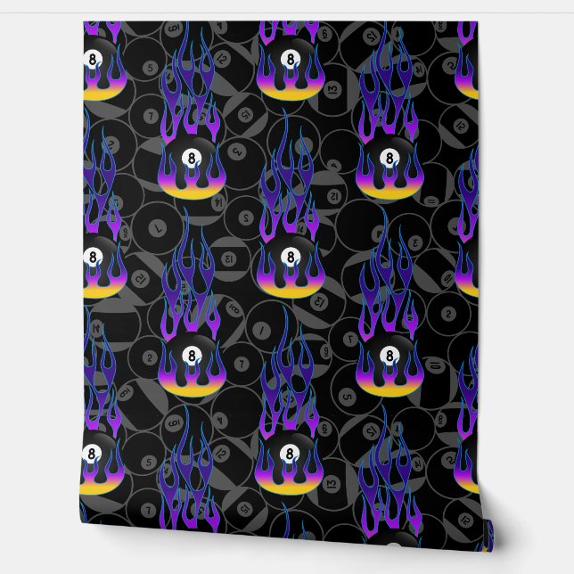 Papel Pintado Purple Eight Ball (Desenrollar)