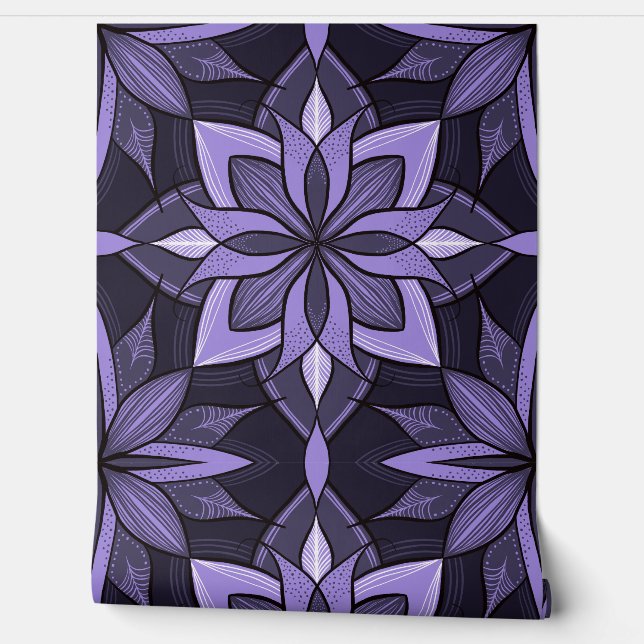 Papel Pintado Purple Floral estilo gótico (Desenrollar)
