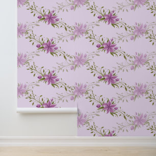 Papel Pintado Purple Hibiscus Vine