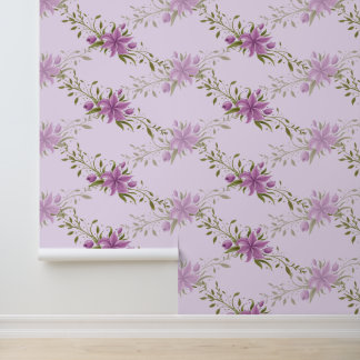Papel Pintado Purple Hibiscus Vine