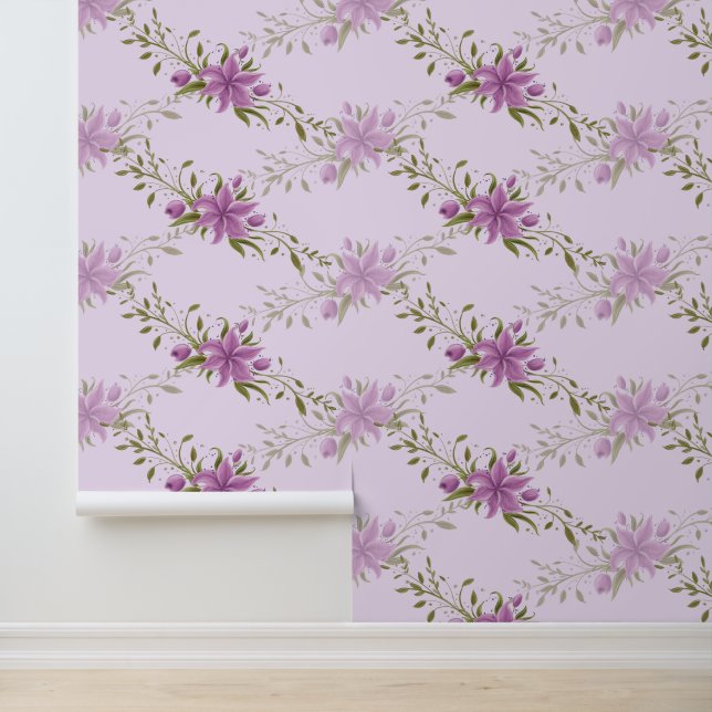 Papel Pintado Purple Hibiscus Vine (Solicitud)