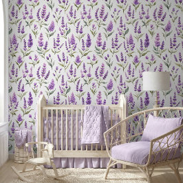 Papel Pintado Purple Sage Green Lavender Flowers