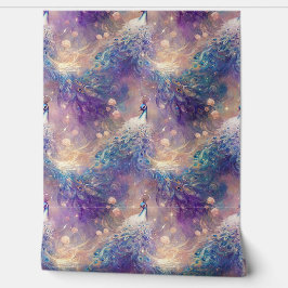 Papel Pintado Púrpura Azul Peacocks