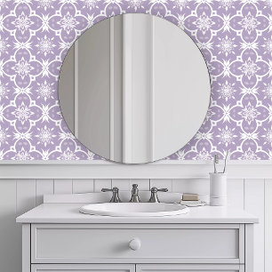 Papel Pintado Púrpura Geométrica Monocromática