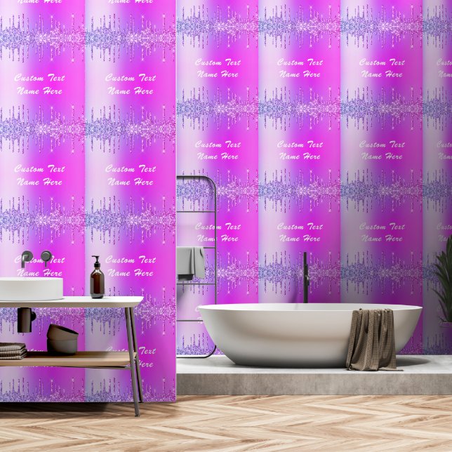 Papel Pintado Purpura Neon Rosa con Brillo Texto P (Baño)