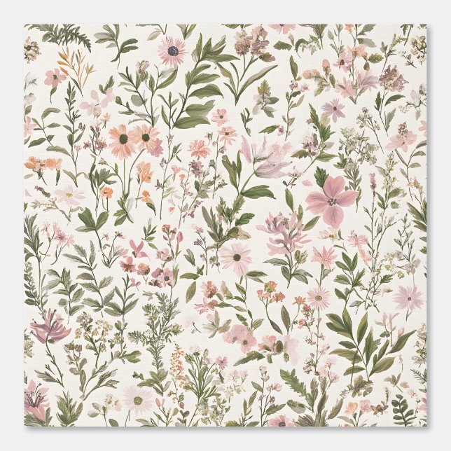 Papel Pintado Púrpura Pastel Elegante \ Flores salvajes rosadas (Anverso)