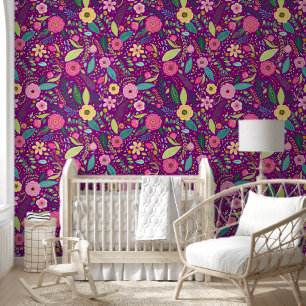 Papel Pintado Púrpura rosa amarillo verde cáscara y palo