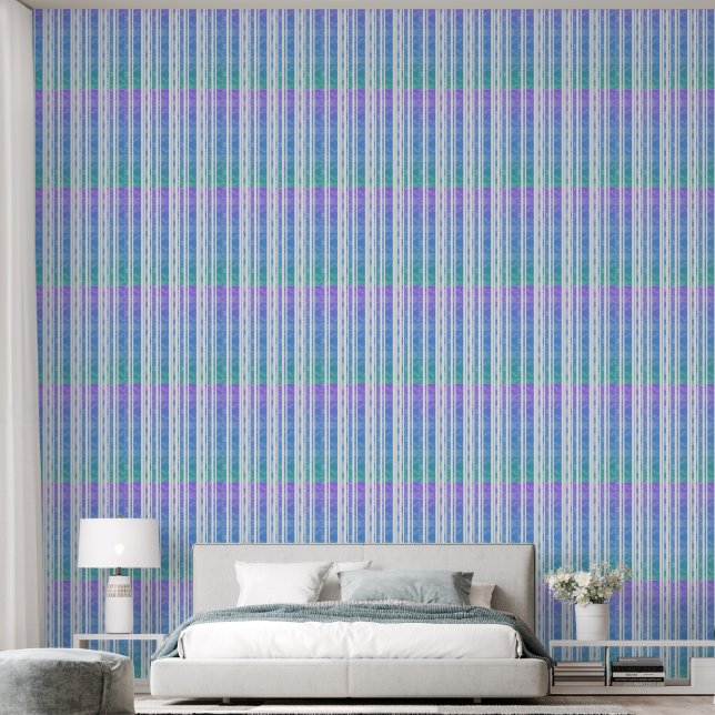 Papel Pintado Púrpura verde azul (Dormitorio)
