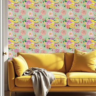 Papel Pintado Python albino blanco amarillo