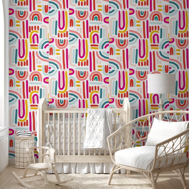 Papel Pintado Rainbow Beige Wall Wallpaper – Soft & Modern Kids  (Niños)