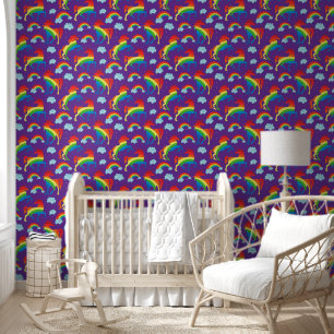 Papel Pintado Rainbow Unicorns