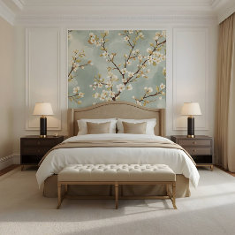 Papel Pintado Rama Botánica de Flor Blanca Delicada