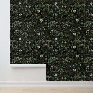 Papel Pintado Rama de árbol victoriana gótica oscura Flor