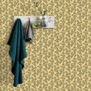 Papel Pintado Rama de olivo verde patrón mediterráneo