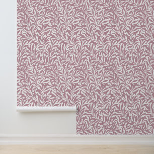Papel Pintado Rama de sauce blanca y malva