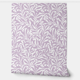 Papel Pintado Rama de Sauce Lila Púrpura y Blanco