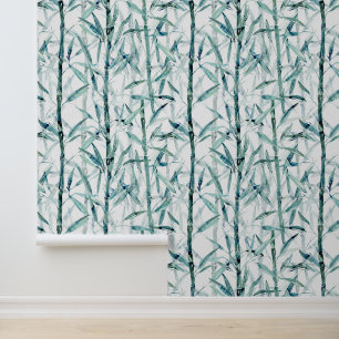 Papel Pintado Ramas bambú. cortina de ducha