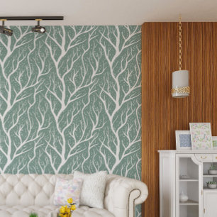 Papel Pintado Ramas de árbol blanco - cambiar el color de fondo