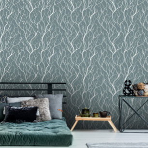 Papel Pintado Ramas de árbol blanco - fondo personalizar