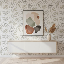 Papel Pintado Ramas de eucalipto minimalistas neutrales ID1244