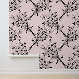 Papel Pintado Ramas espumosas de murciélago gótico rosado de Hal