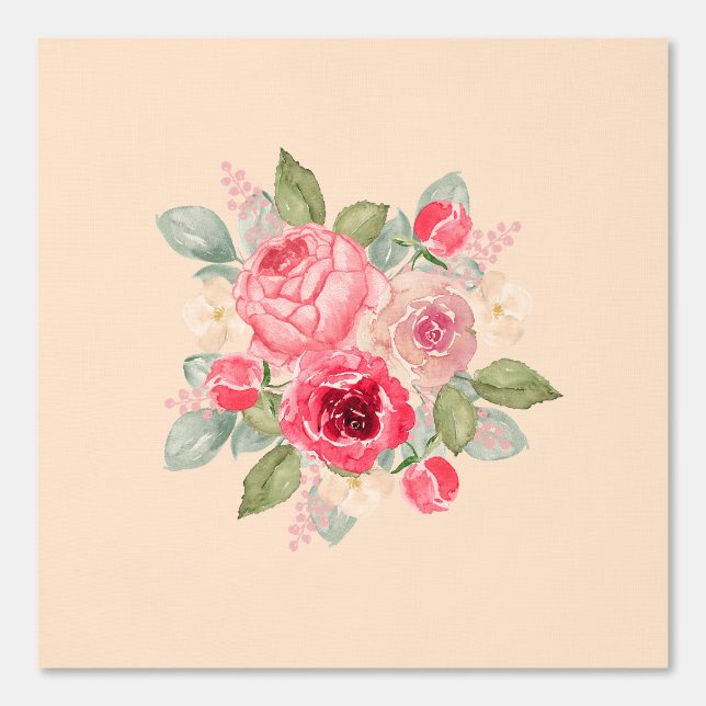 Papel Pintado Ramo de Rosas Pintadas de Rosa (Anverso)