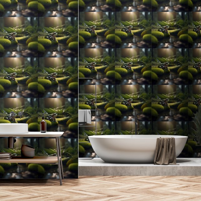 Papel Pintado Rana del río Verde, (Baño)