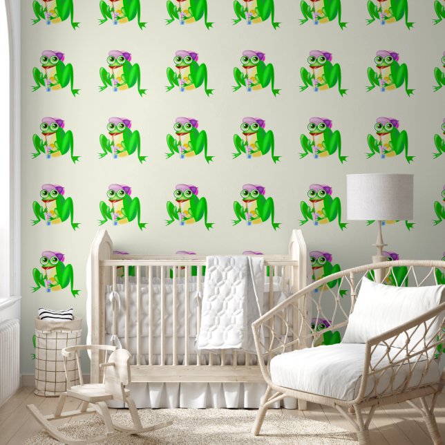 Papel Pintado Rana divertida de fiesta feliz (Niños)