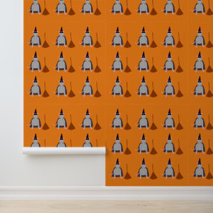Papel Pintado Rata de Brujas de Halloween y estampado de baño