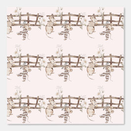 Papel Pintado Ratones y vallas de granja Tan