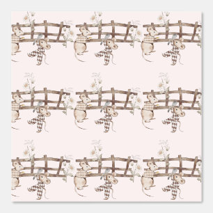 Papel Pintado Ratones y vallas de granja Tan