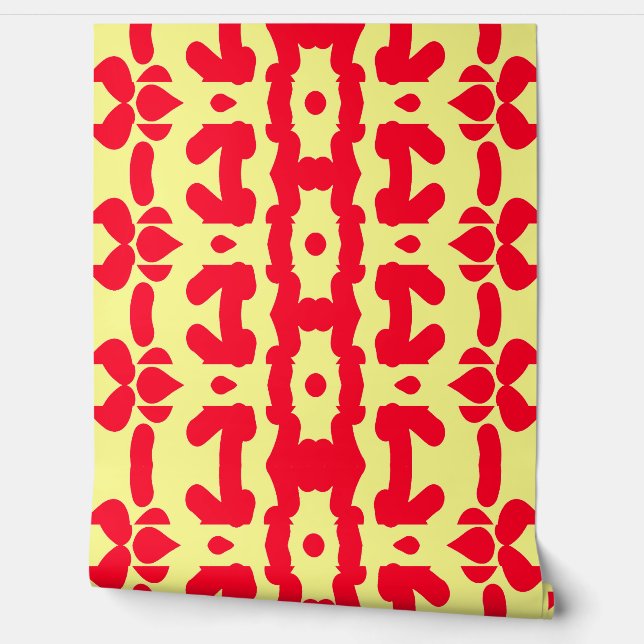 Papel Pintado "Ratti_Creative_Arts" de moda amarillo y rojo (Desenrollar)