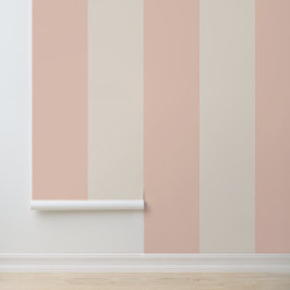 Papel Pintado Raya audaz rosa y crema