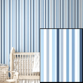 Papel Pintado Rayas azules claras, medias y oscuras