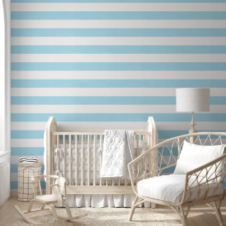 Papel Pintado Rayas Azules de Acuarela | Guardería de Bebé