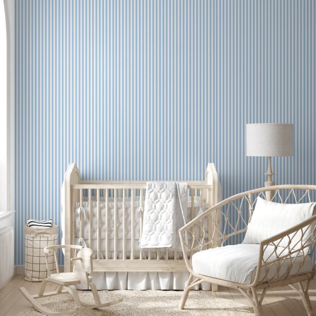 Papel Pintado Rayas Azules Pastel Sencillas (Niños)