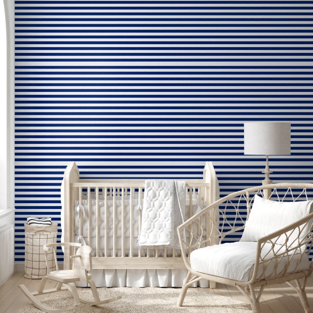Papel Pintado Rayas Azules y Blancas (Niños)