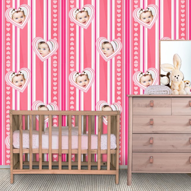 Papel Pintado Rayas Blancas Rosa de Bebe (Subido por el creador)