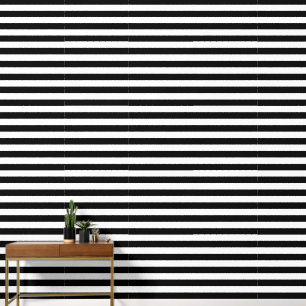 Papel Pintado Rayas Clásicas de Negro y Blanco