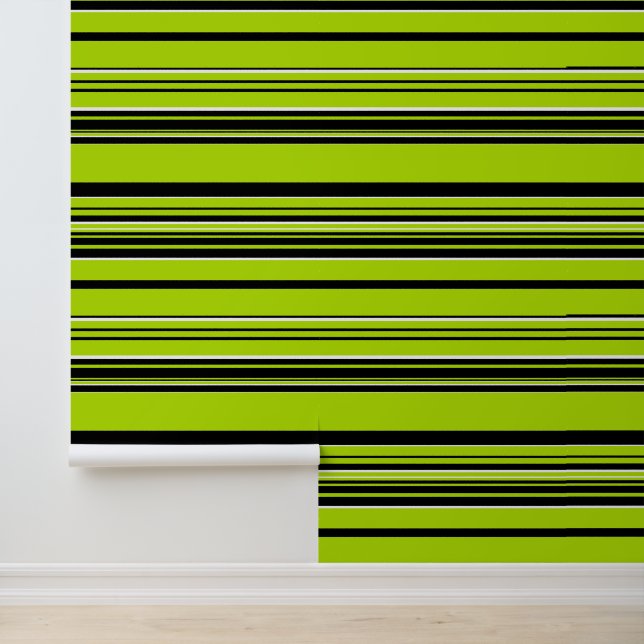 Papel Pintado Rayas complejas - Verde animado (Solicitud)