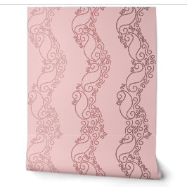 Papel Pintado Rayas curvas ombre - Rosado - Rosa