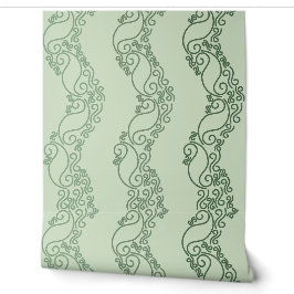 Papel Pintado Rayas curvas ombré - Verde