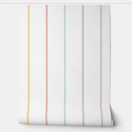 Papel Pintado Rayas de Arcoíris en Pastel