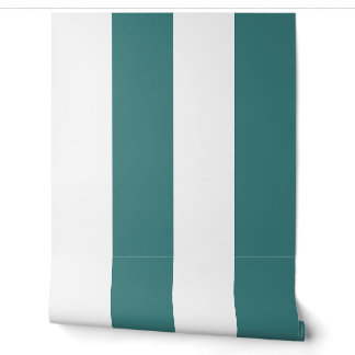 Papel Pintado Rayas de Cabaña Teal Extragrandes