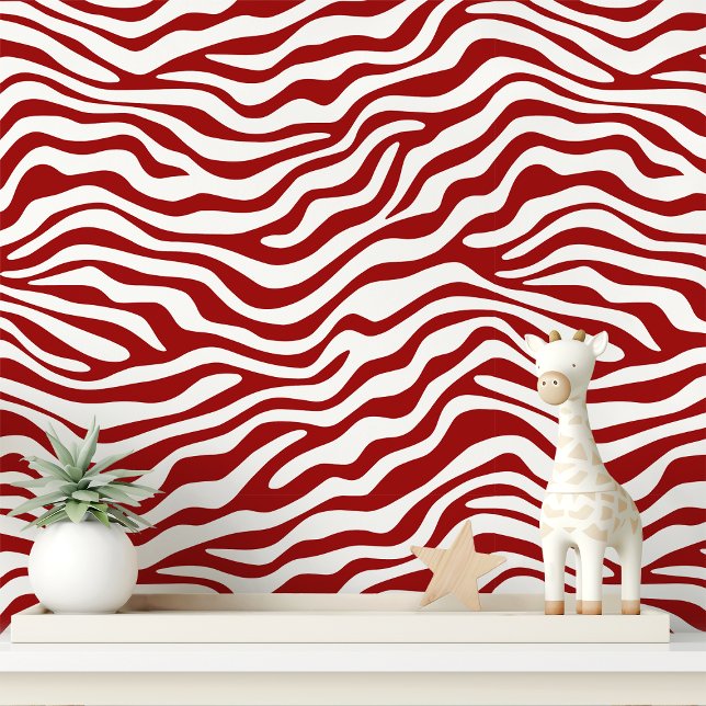 Papel Pintado Rayas de cebra rojas y blancas (Subido por el creador)