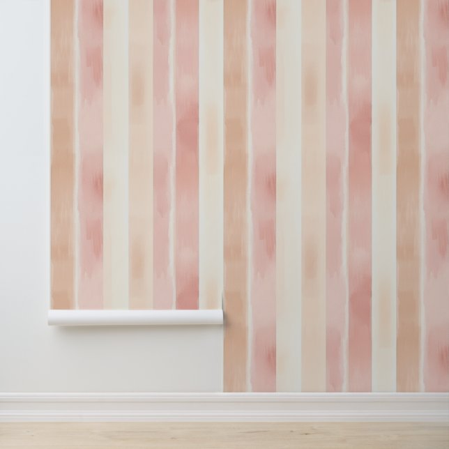 Papel Pintado Rayas de crema rosada de bonito (Solicitud)