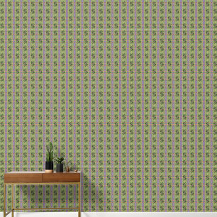 Papel Pintado Rayas de lavanda pálido con verdes
