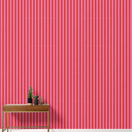 Papel Pintado Rayas divertidas de rosa y rojo intenso de circo